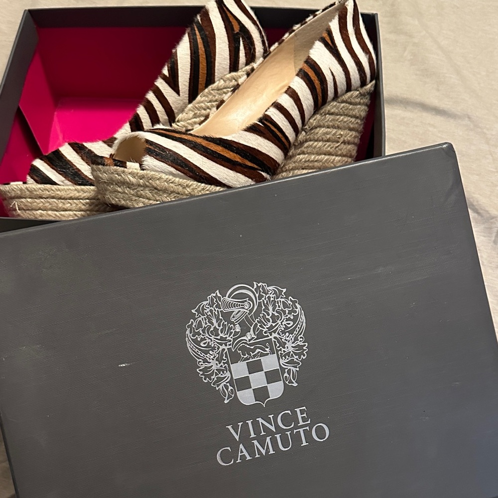 Vince Camuto Striped Wedge Heels